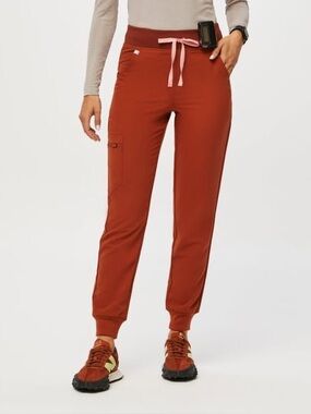 FIGS High Waisted Zamora Jogger Scrub Pants Auburn Petite Large